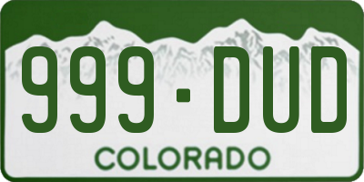 CO license plate 999DUD