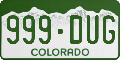 CO license plate 999DUG