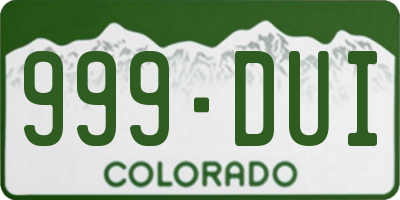CO license plate 999DUI