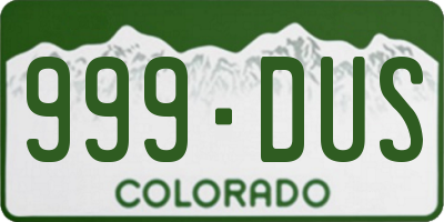 CO license plate 999DUS