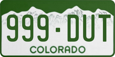 CO license plate 999DUT