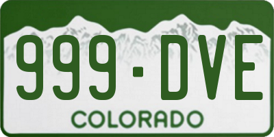 CO license plate 999DVE