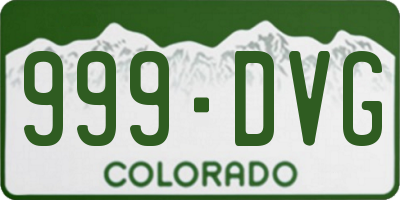 CO license plate 999DVG