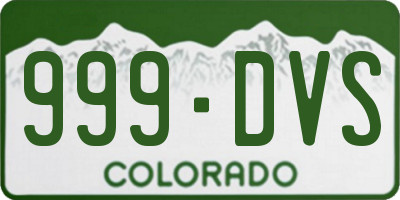 CO license plate 999DVS