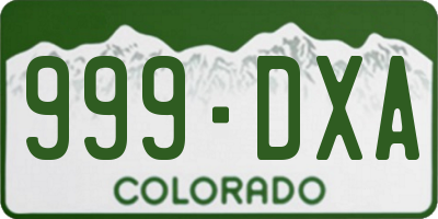 CO license plate 999DXA