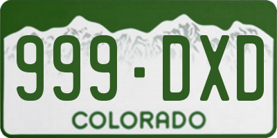 CO license plate 999DXD