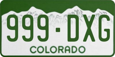 CO license plate 999DXG