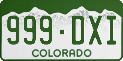 CO license plate 999DXI