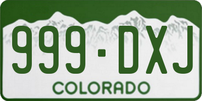 CO license plate 999DXJ