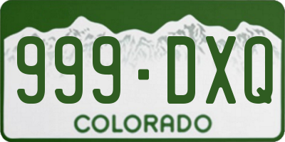 CO license plate 999DXQ