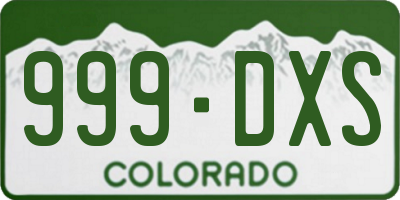 CO license plate 999DXS