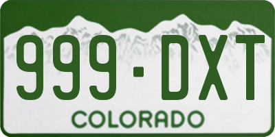 CO license plate 999DXT