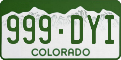 CO license plate 999DYI