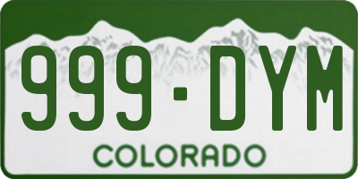CO license plate 999DYM