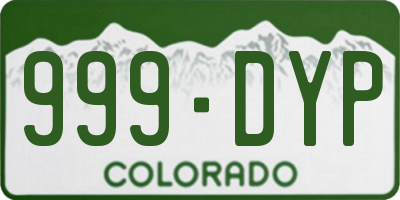 CO license plate 999DYP