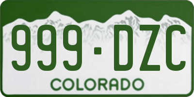CO license plate 999DZC