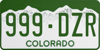 CO license plate 999DZR