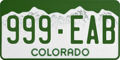 CO license plate 999EAB
