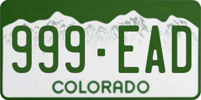CO license plate 999EAD
