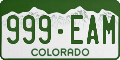 CO license plate 999EAM