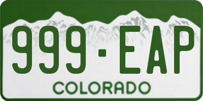 CO license plate 999EAP