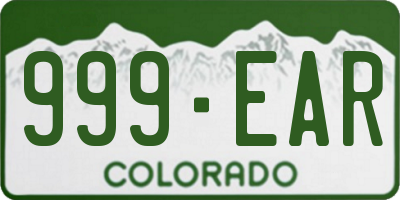 CO license plate 999EAR