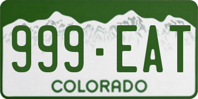 CO license plate 999EAT