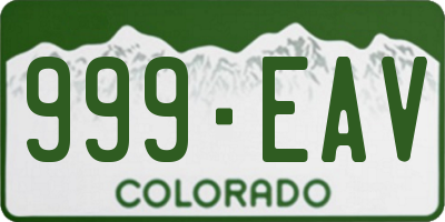 CO license plate 999EAV