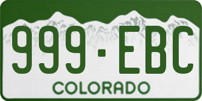 CO license plate 999EBC