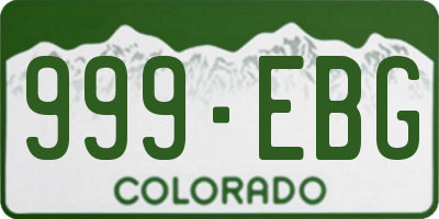 CO license plate 999EBG