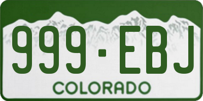 CO license plate 999EBJ