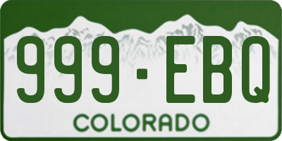 CO license plate 999EBQ