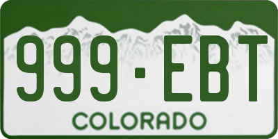 CO license plate 999EBT