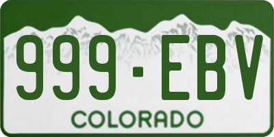 CO license plate 999EBV