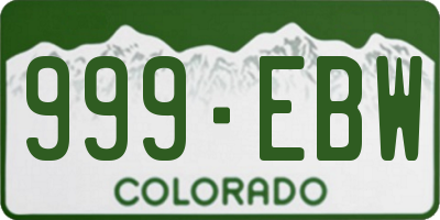 CO license plate 999EBW