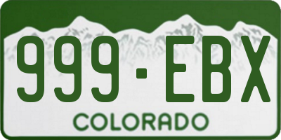 CO license plate 999EBX