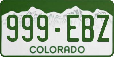 CO license plate 999EBZ