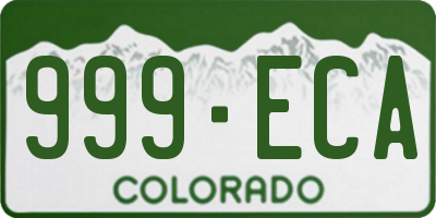 CO license plate 999ECA