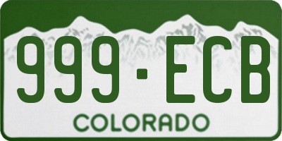 CO license plate 999ECB