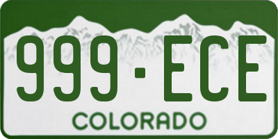 CO license plate 999ECE