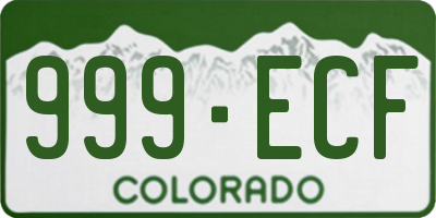CO license plate 999ECF