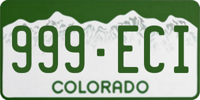CO license plate 999ECI