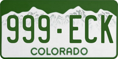 CO license plate 999ECK