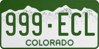 CO license plate 999ECL