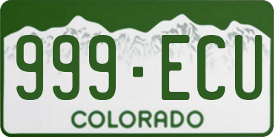 CO license plate 999ECU