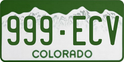CO license plate 999ECV