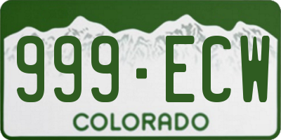CO license plate 999ECW