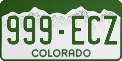 CO license plate 999ECZ