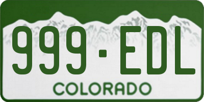 CO license plate 999EDL