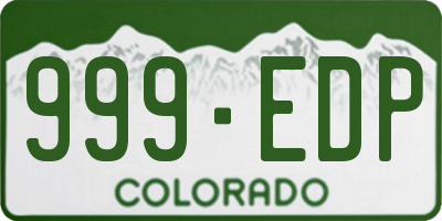 CO license plate 999EDP